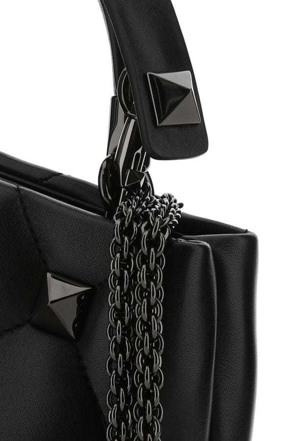 Valentino Roman Stud Tote Bag In Black
