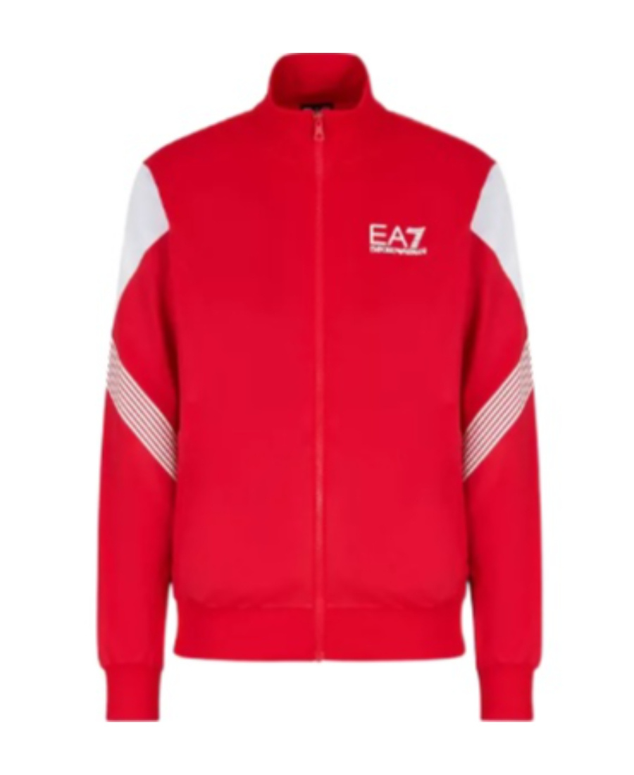 Ea7 Zipper Casual Jacket In Red