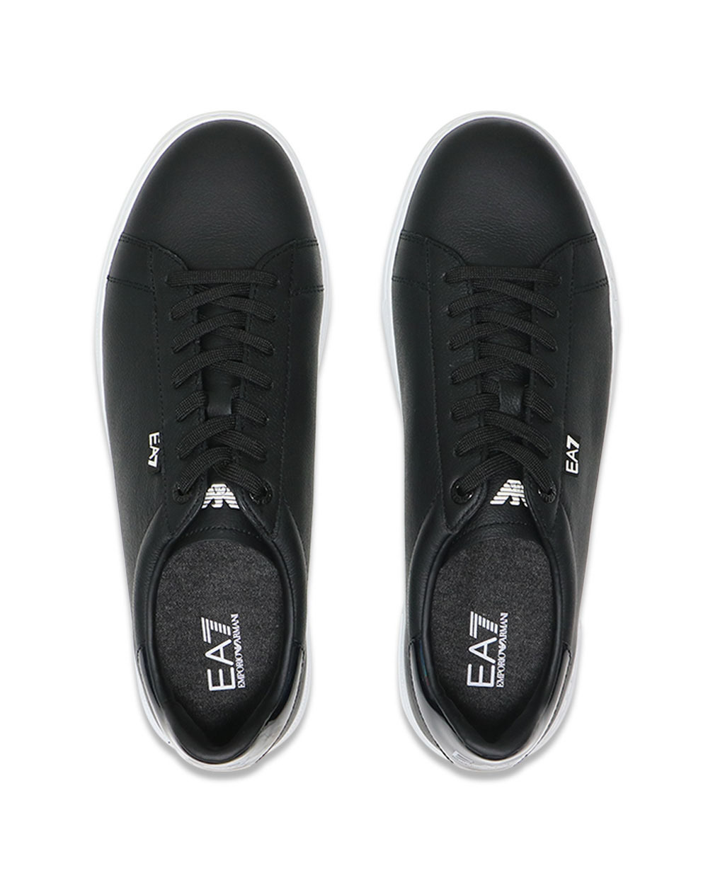 Ea7 Logo Strapped Casual Sneakers In Black