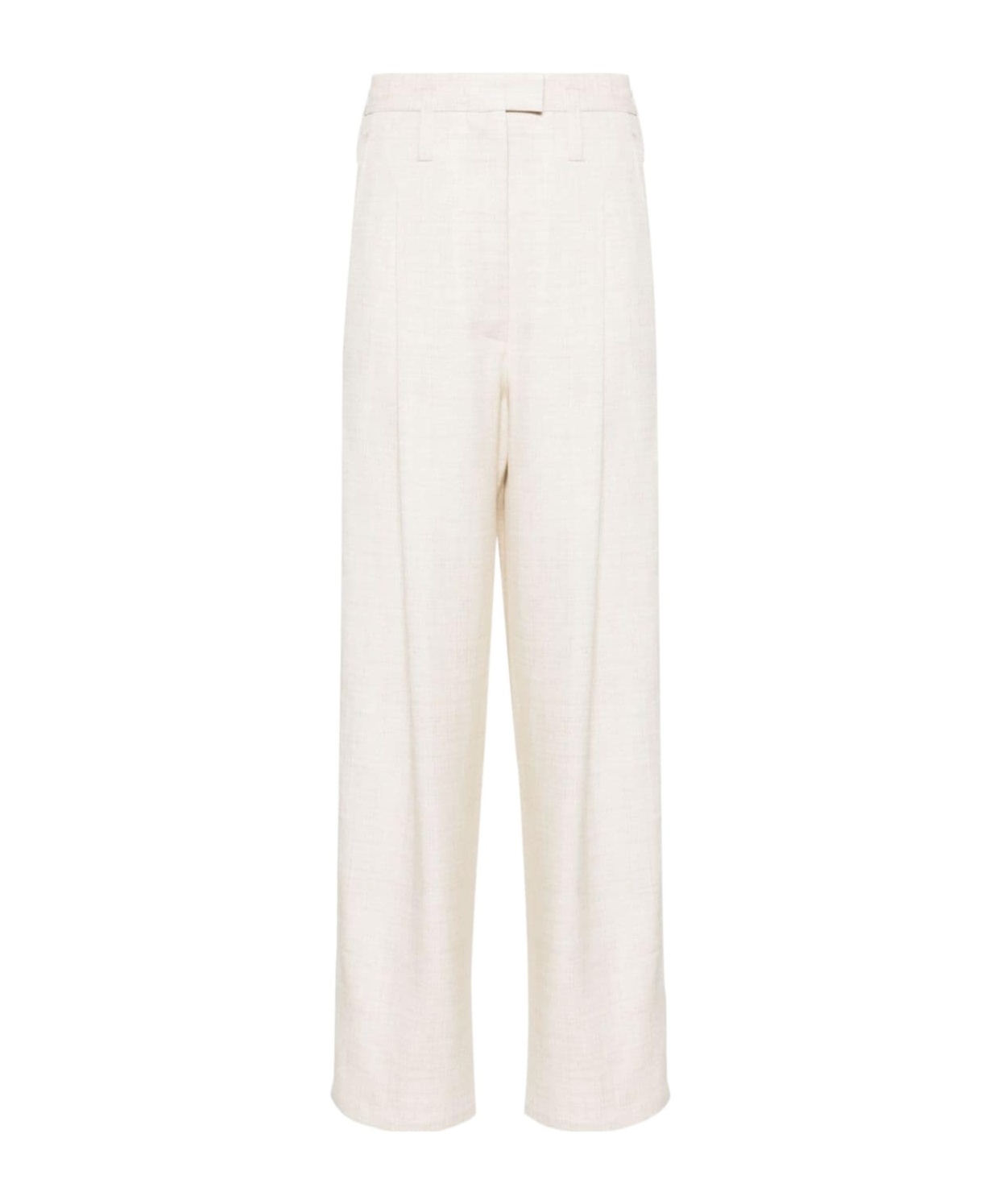Philosophy Di Lorenzo Serafini Slub Pleated Straight Trousers In White