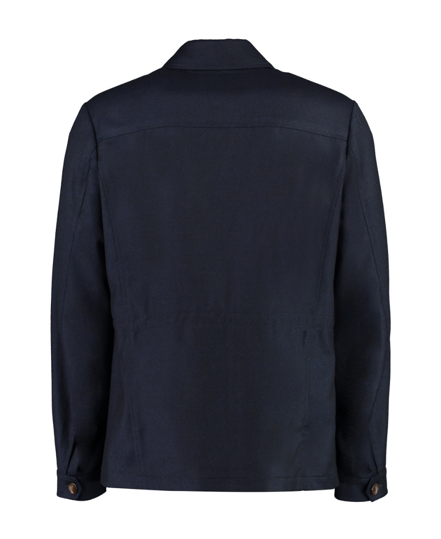Canali Button-fastening Flap-pockets Jacket In Blue