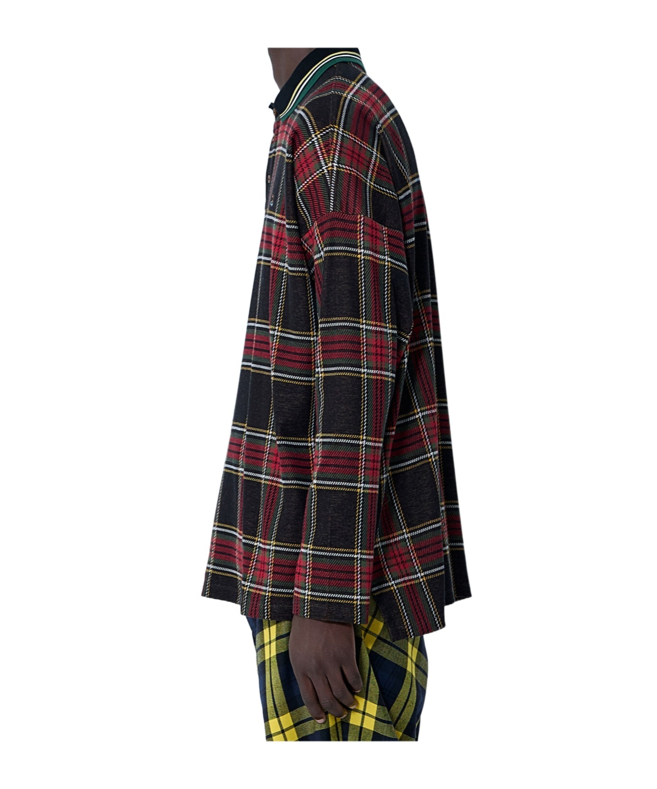 Vivienne Westwood Crewneck Sweater With Plaid Pattern And Button Detail In Brown