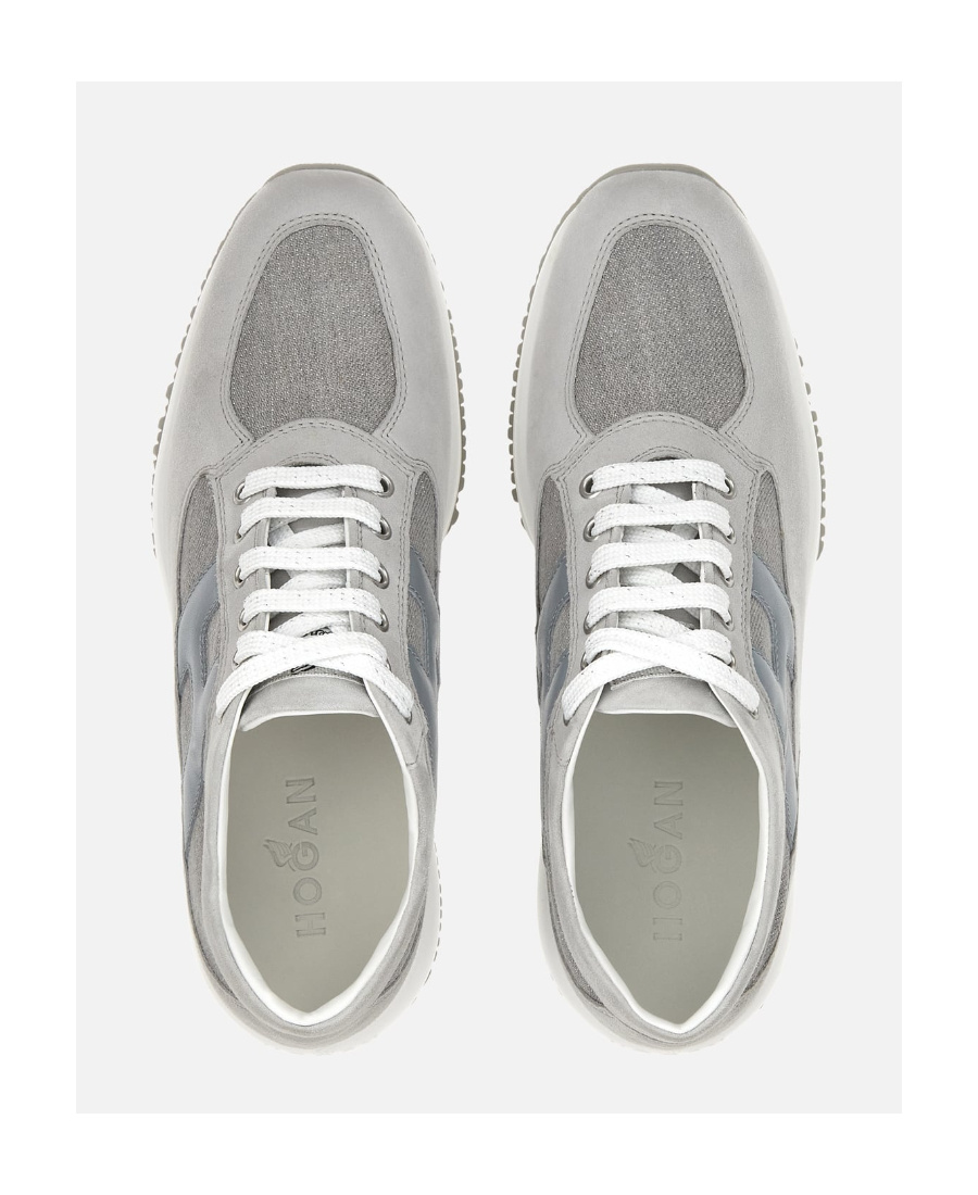 Hogan Interactive Logo-embossed Sneakers In Gray