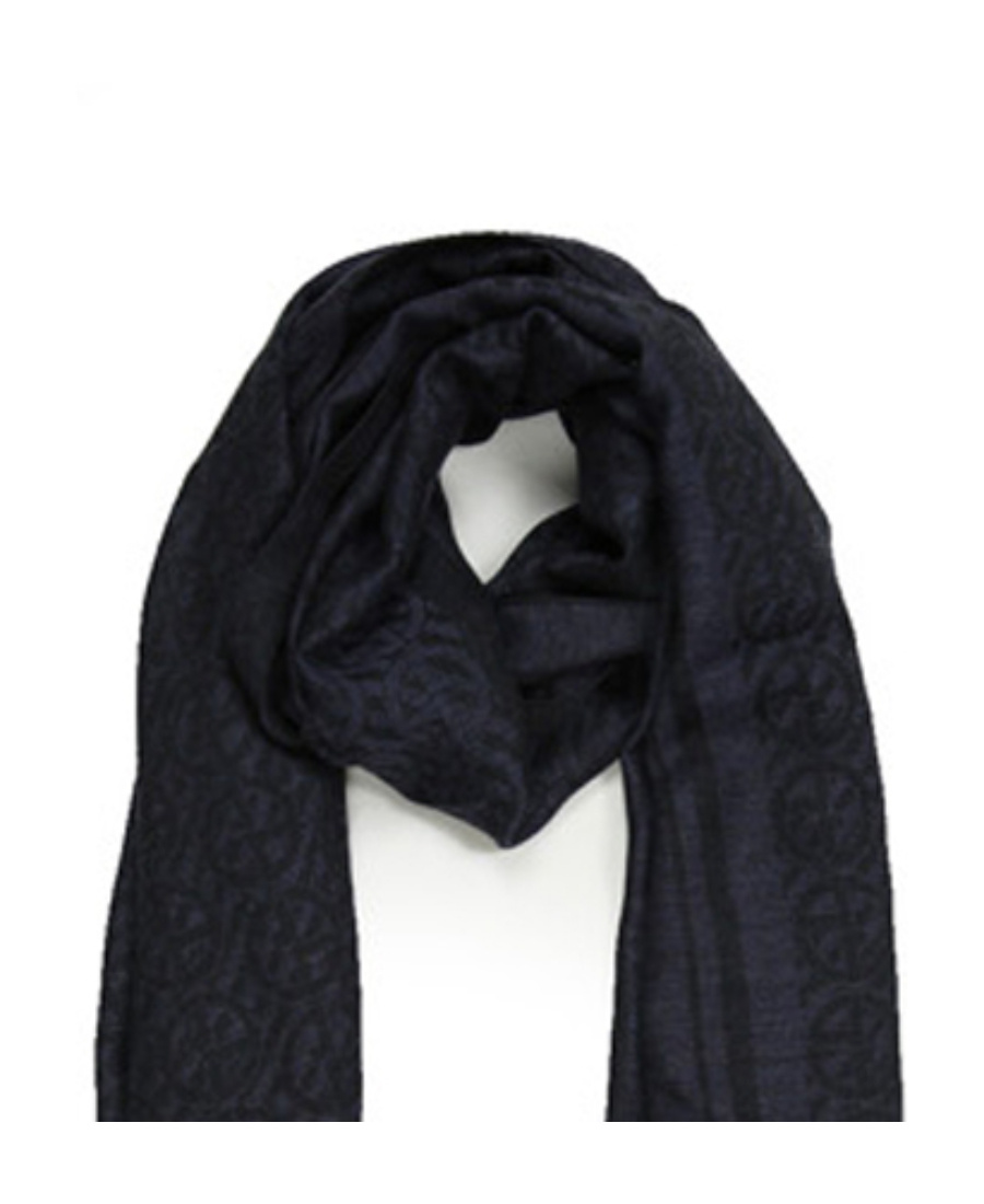 Emporio Armani Logo Scarf In Black