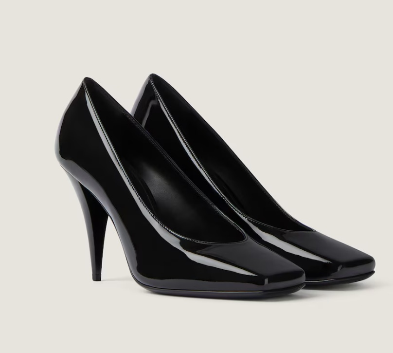 Givenchy Sliced Square 95 Patent Leather Pumps In Black