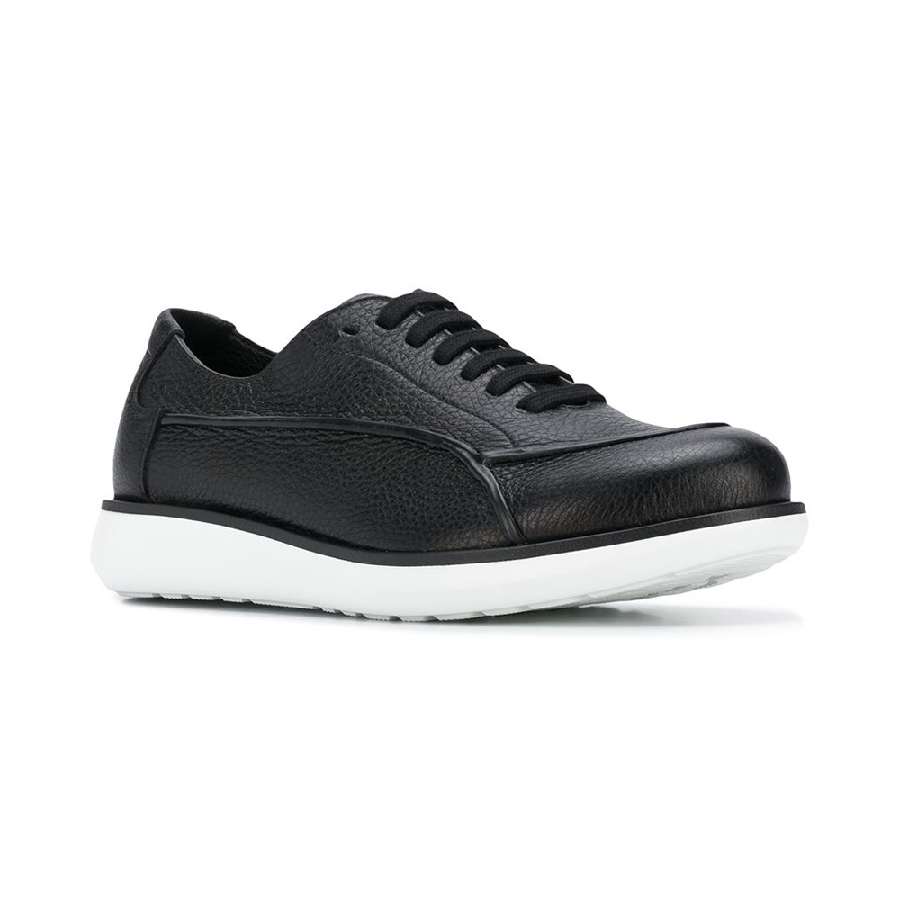 Giorgio Armani Two-tone Low-top Sneakers In Black