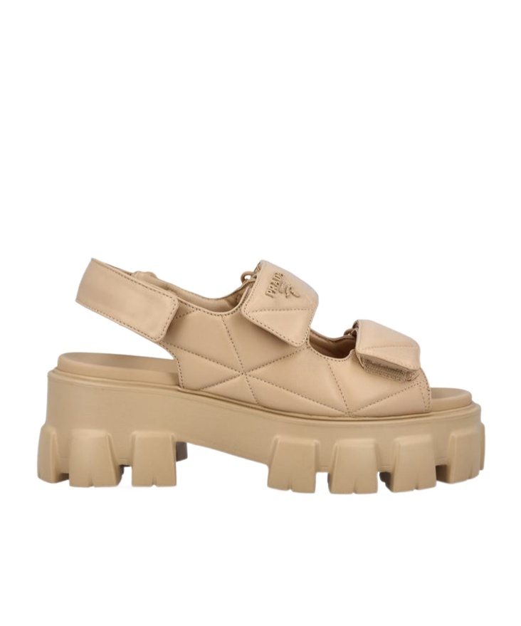 Prada 55mm Monolith Sandals In Yellow