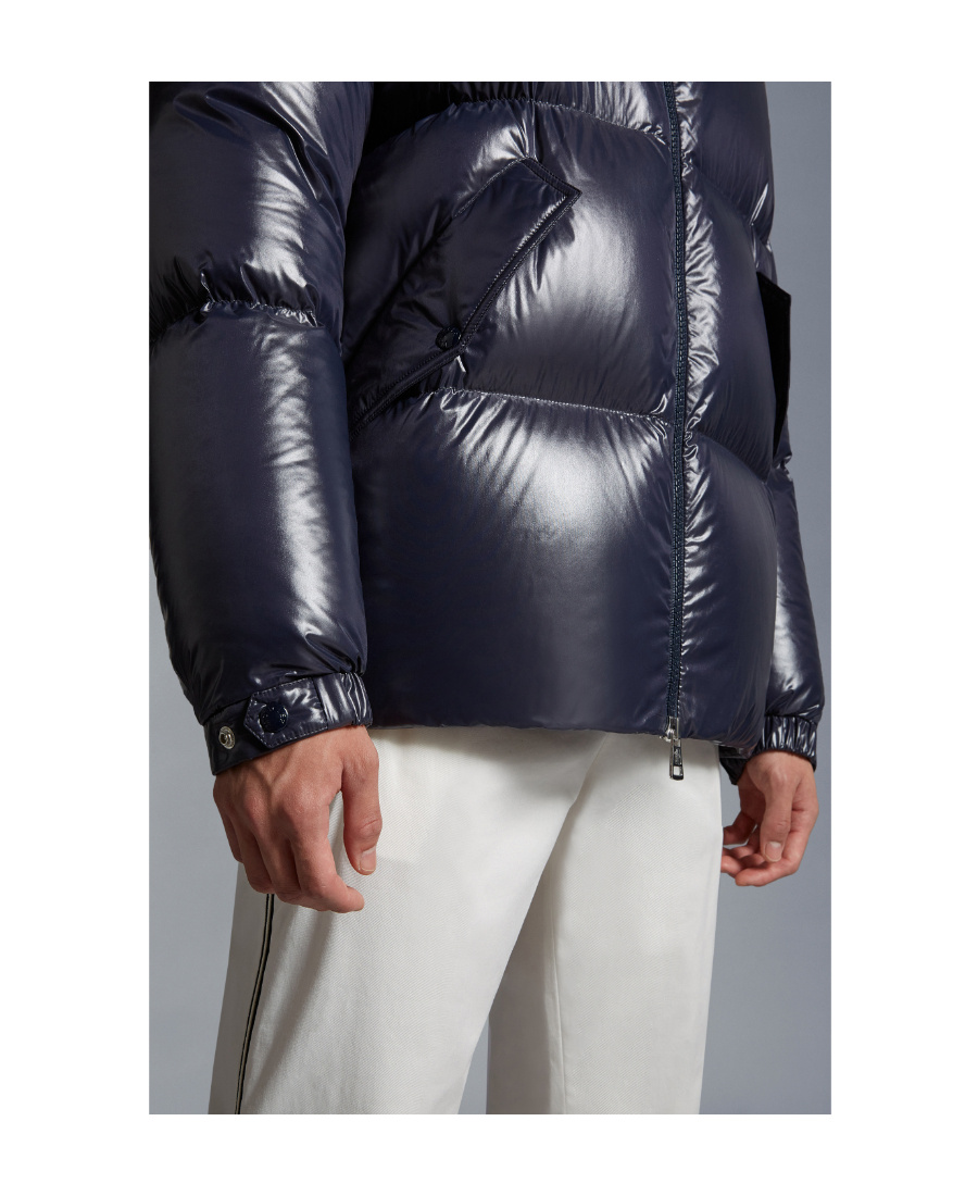 Moncler Padded Hooded Jacket In Midnight Blue