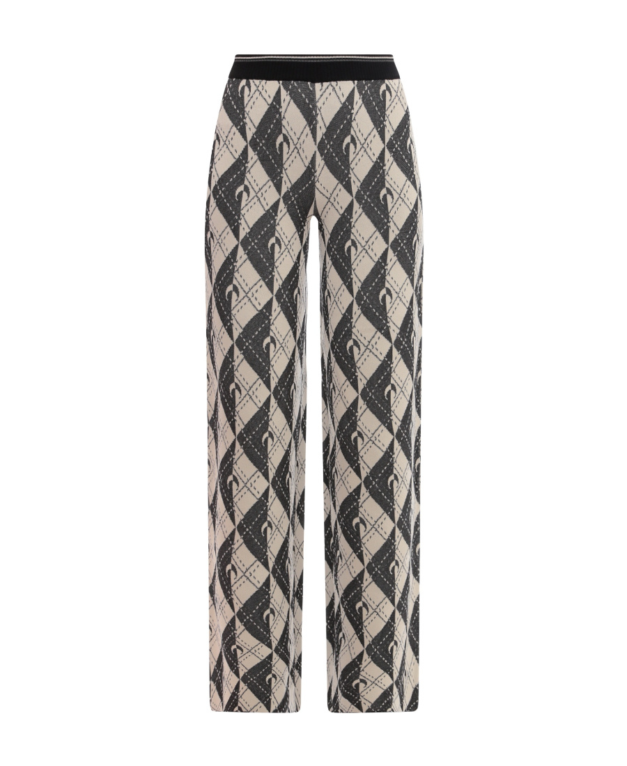 MARINE SERRE PRINTED WIDE-LEG CASUAL PANTS 