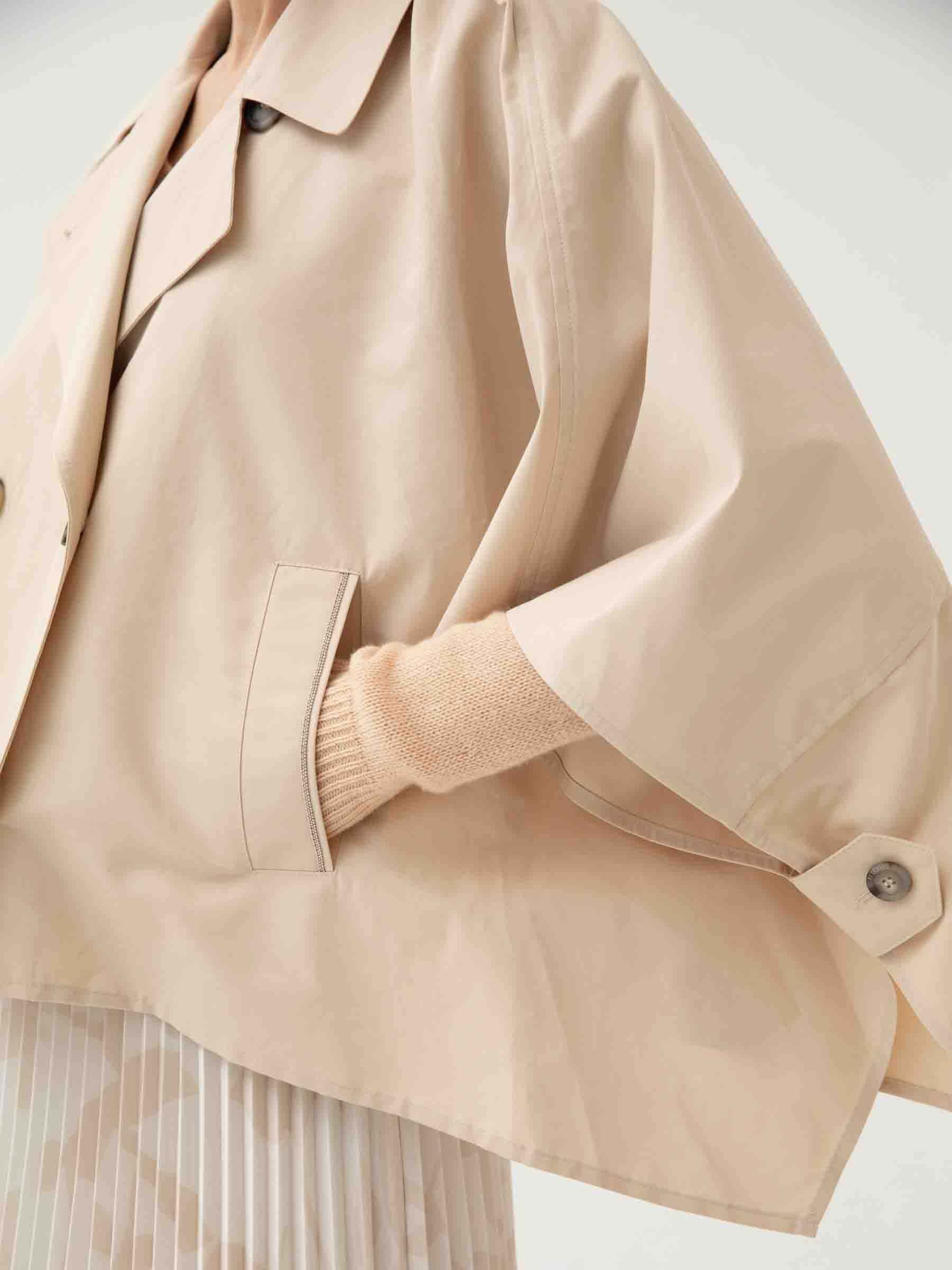Shop Peserico Double-breasted Cape In Nude