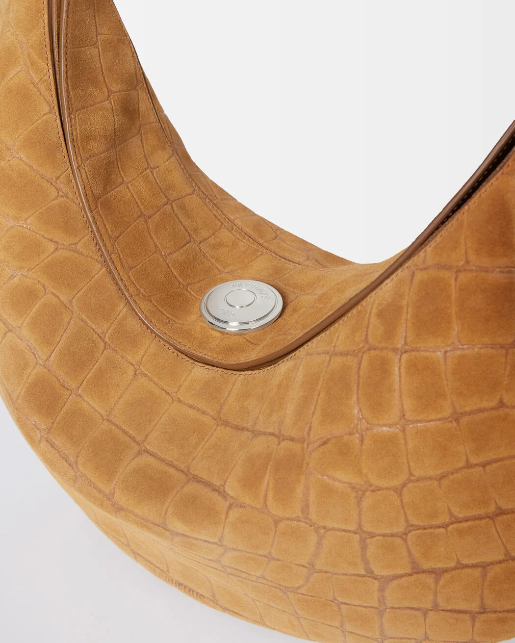 Jacquemus Womens Camel The Ovalo Suede Shoulder Bag In Brown