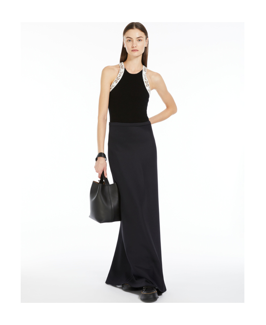 Max Mara Ruffled Skirt In Black