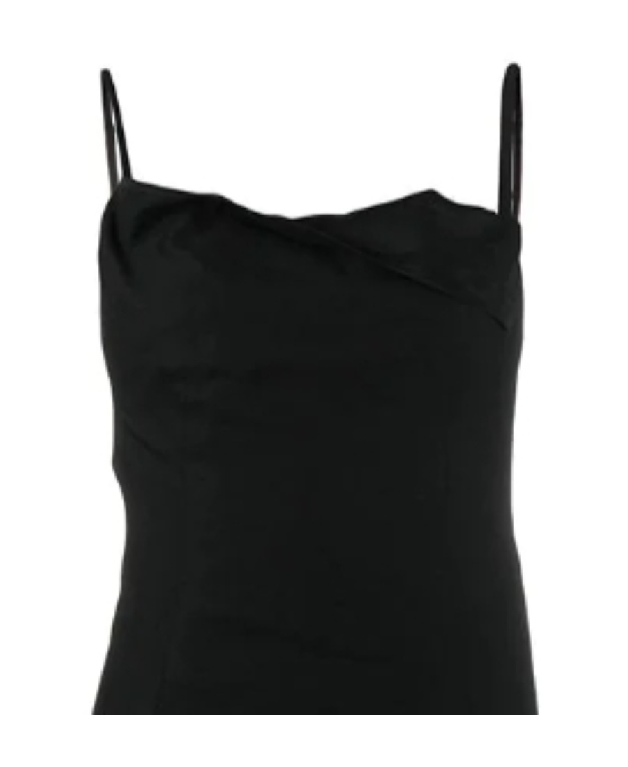 Jacquemus Saudade Ruched Evening Gown In Black