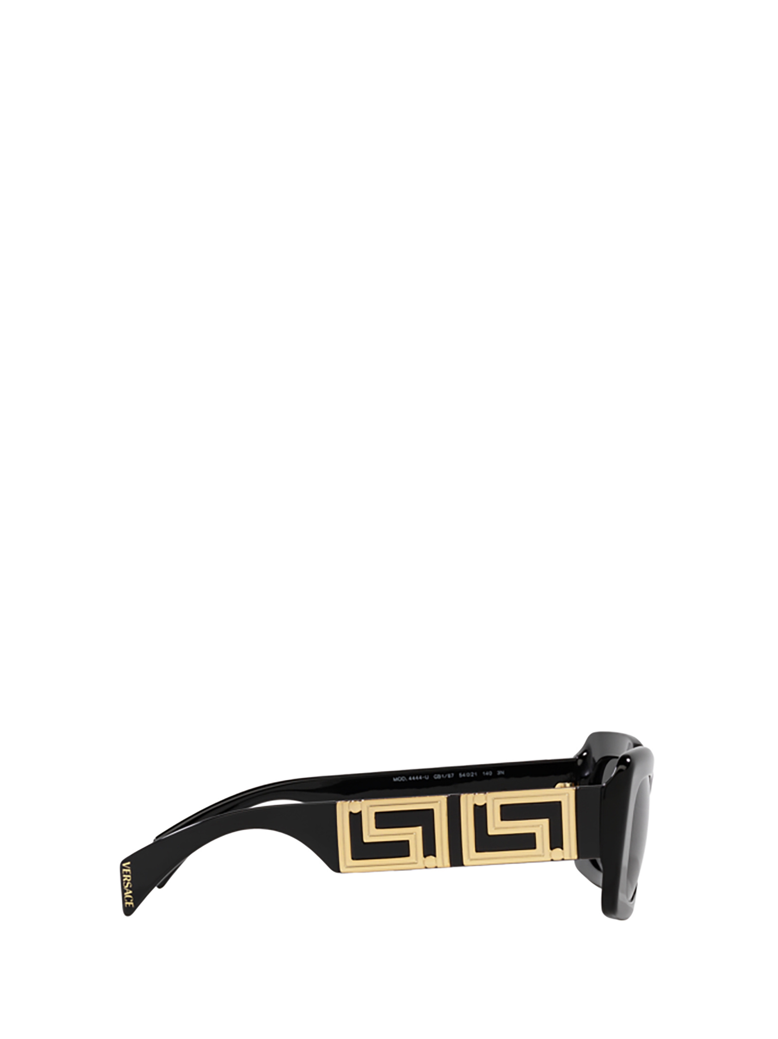 Versace Greca-motif Rectangle-frame Sunglasses In Black