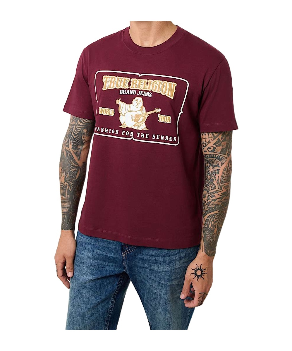 True Religion Buddha High Density Tee In Brown