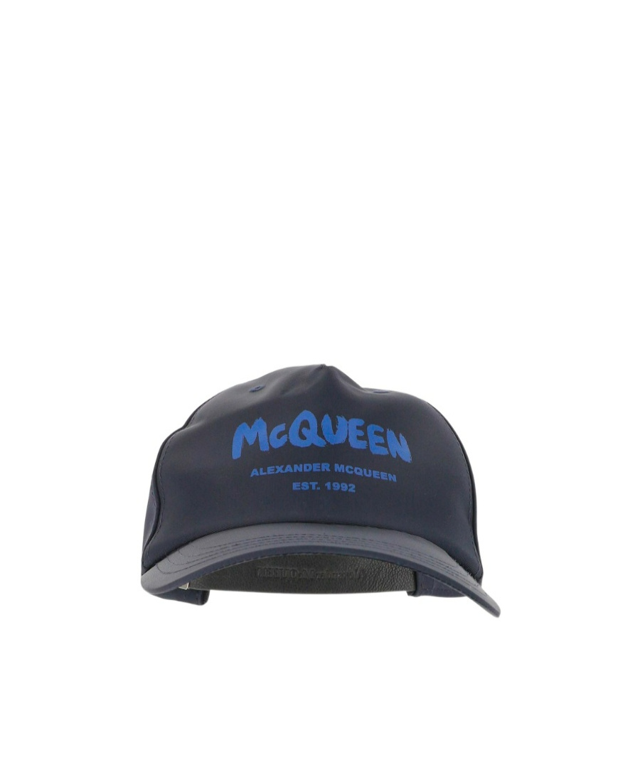 Alexander Mcqueen Graffiti-print Baseball Cap In Blue