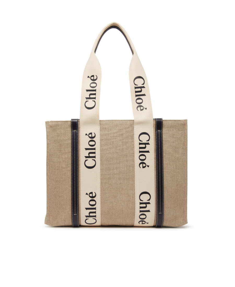 Shop Chloé Logo Handbag In Nude