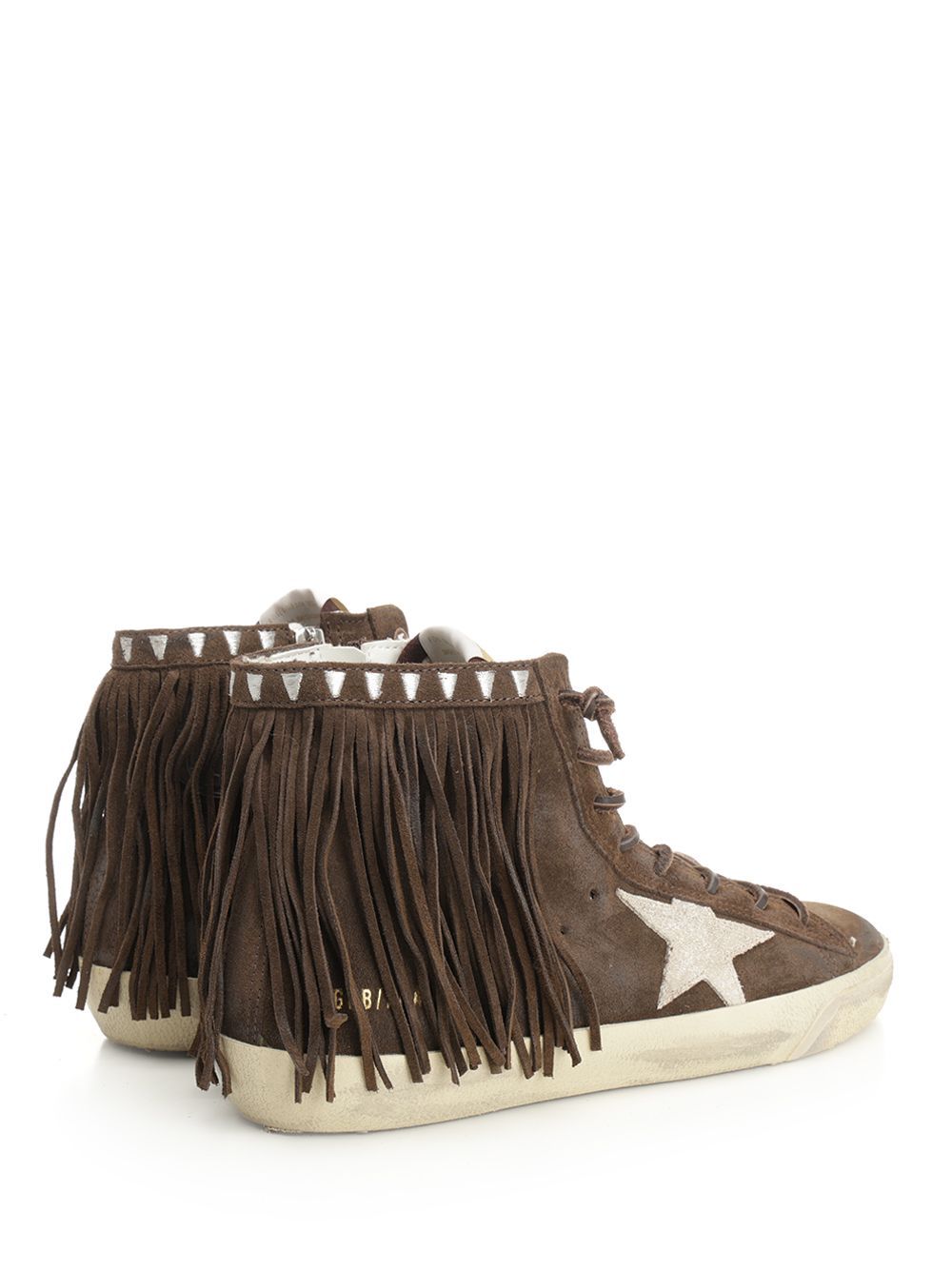 Golden Goose Round-toe High-top Casual Shoes In Brown