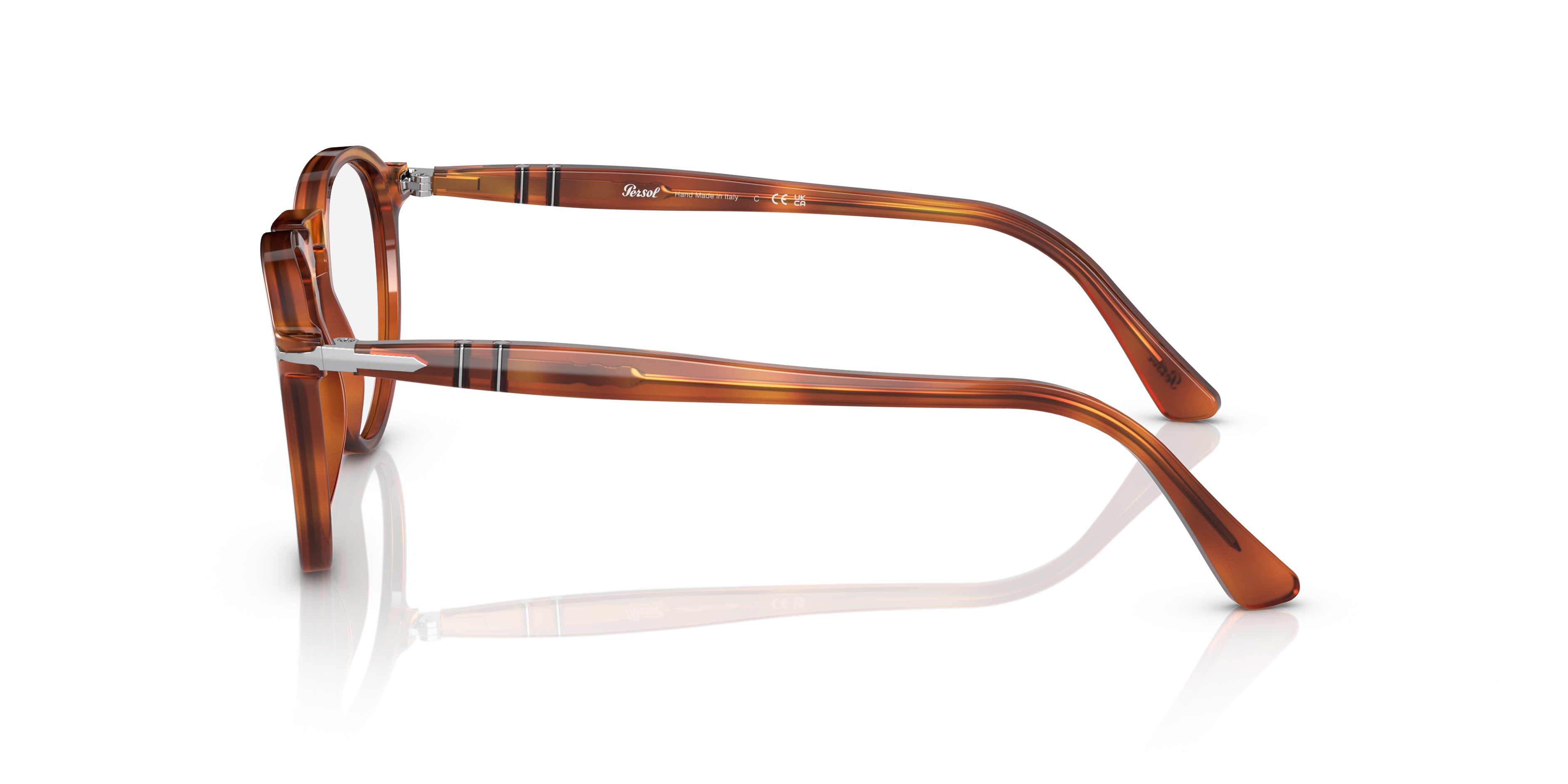 Persol Tortoiseshell-effect Round-frame Glasses In Brown