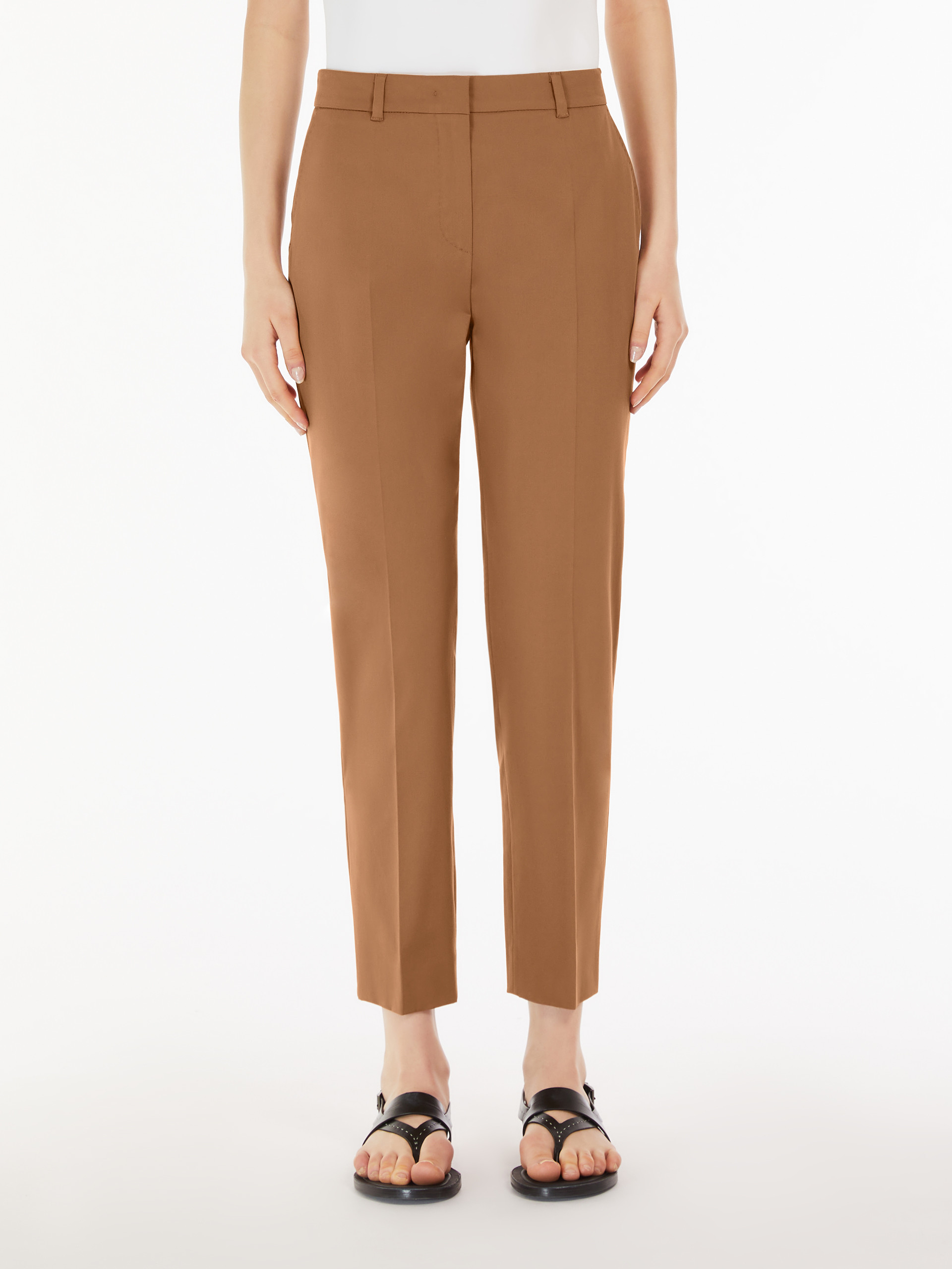 Max Mara High-waisted Cigarette Tube Casual Pants In Brown