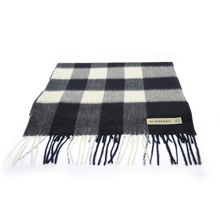 BURBERRY NAVY BLUE CHECKERED SCARF
