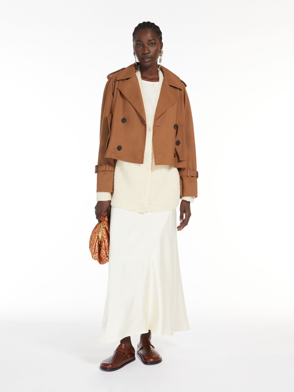 Shop Weekend Max Mara V-neck Long-sleeved Cardigan In Nude