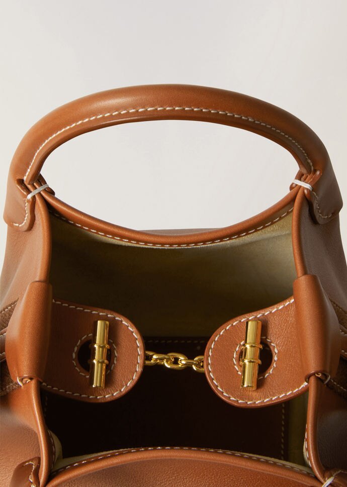 Loro Piana Bale Mini Logo Shoulder Bag In Warm Tan