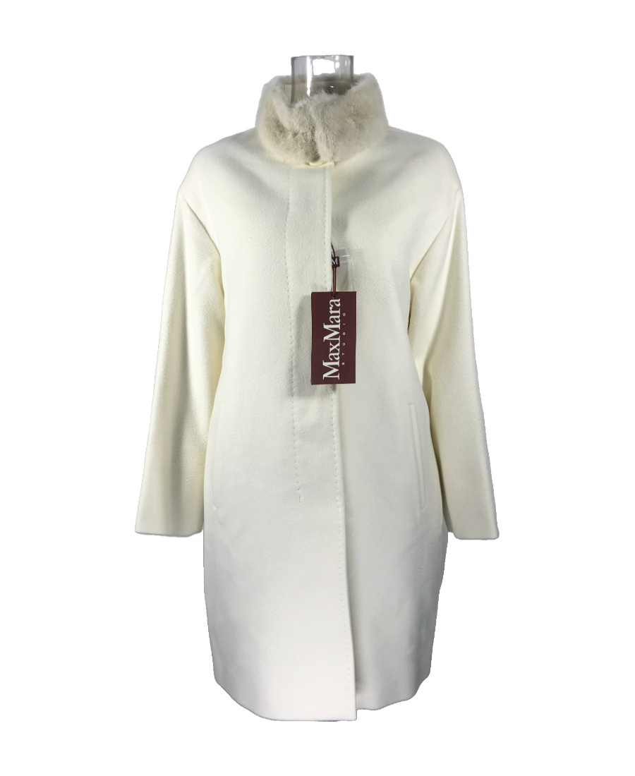Max Mara Long-sleeved Coat In White