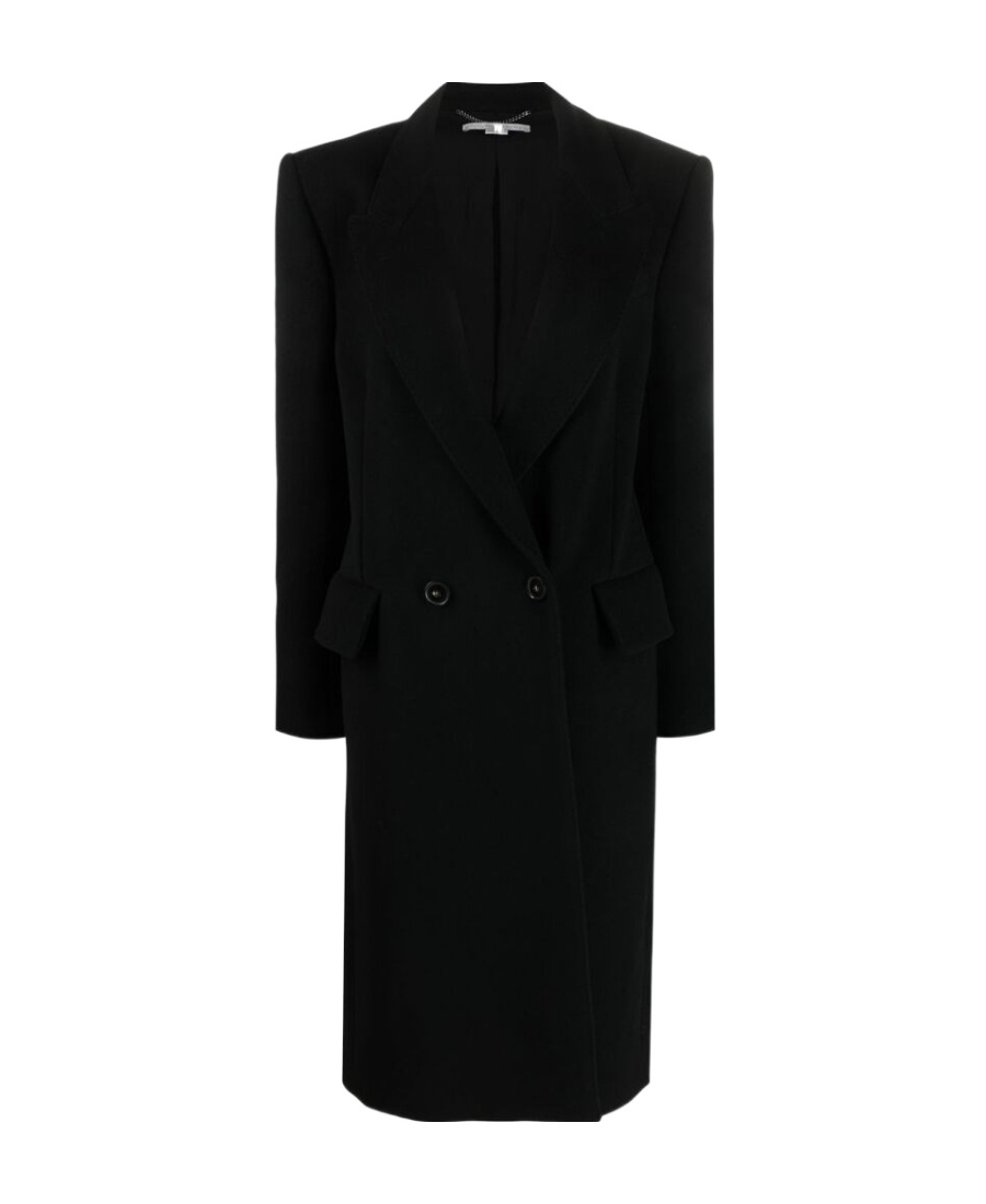 Stella Mccartney Iconic Double-breasted Wool Coat In Black