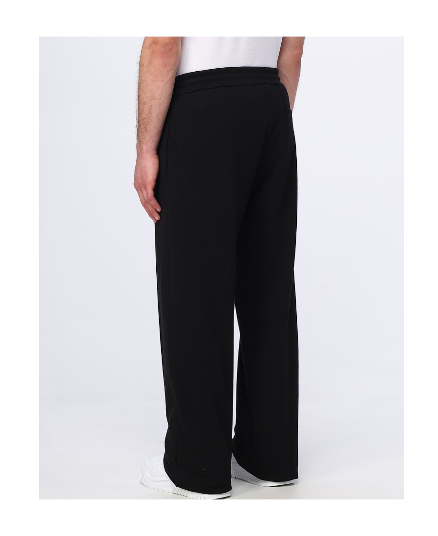 Versace Medusa-embellished Straight Trousers In Black