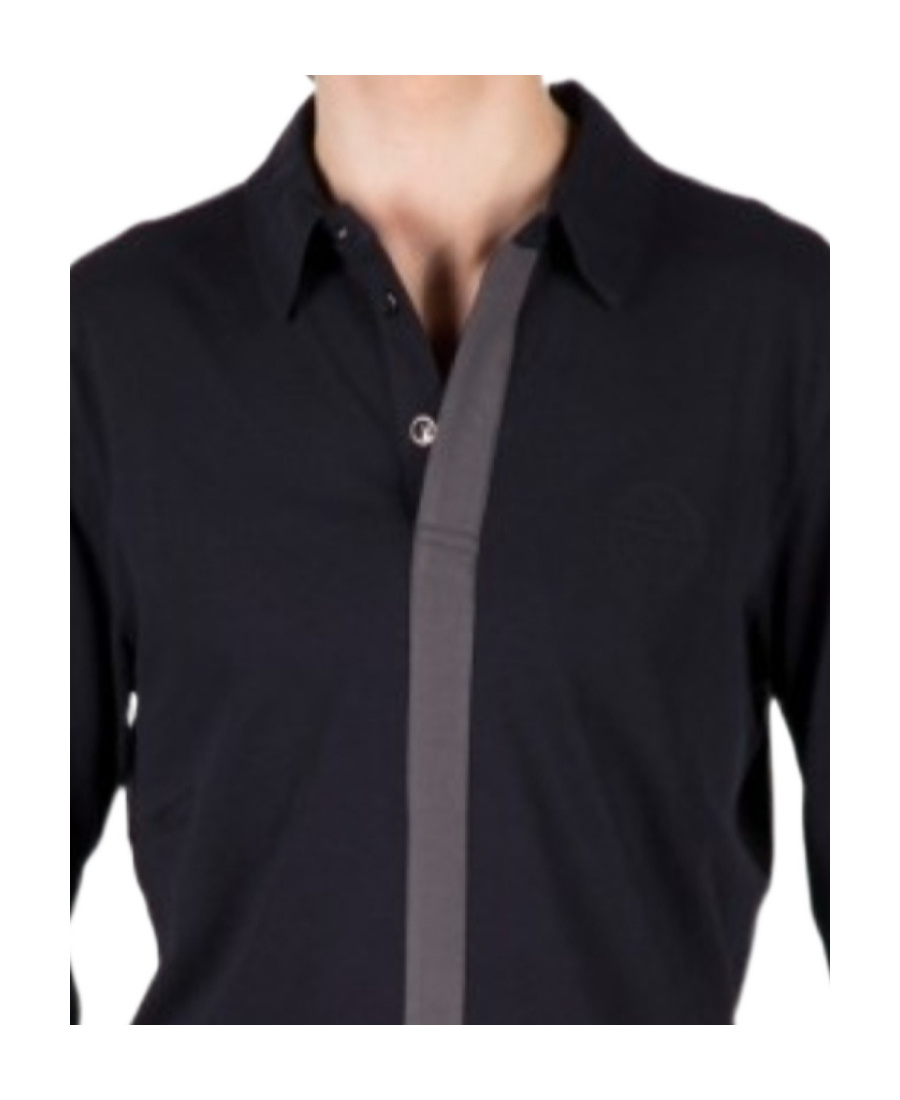 Armani Collezioni Long-sleeved Shirt In Black