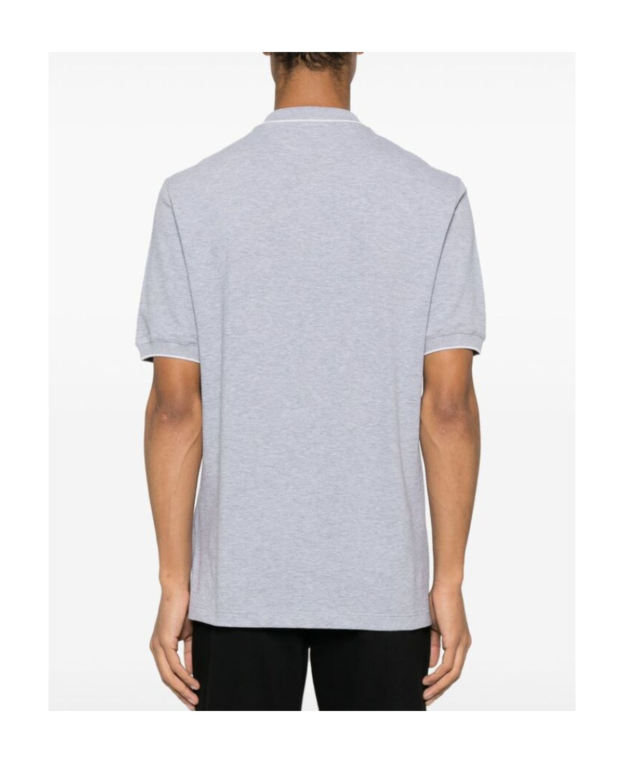 Brunello Cucinelli Mélange Piqué Cotton Polo Shirt In Gray
