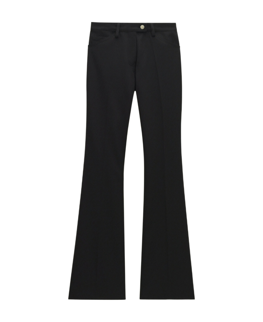 Courrèges Logo-embroidered Bootcut Trousers In Black
