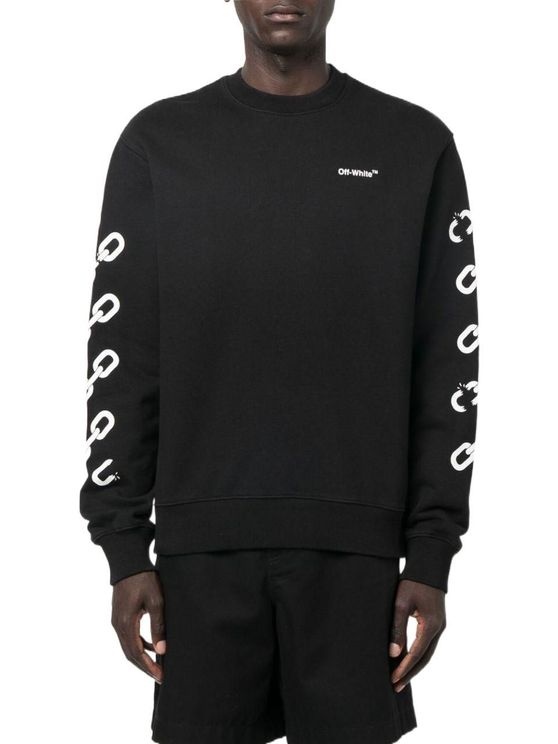 Off-white Chain-link Arrow Sweatshirt In Black
