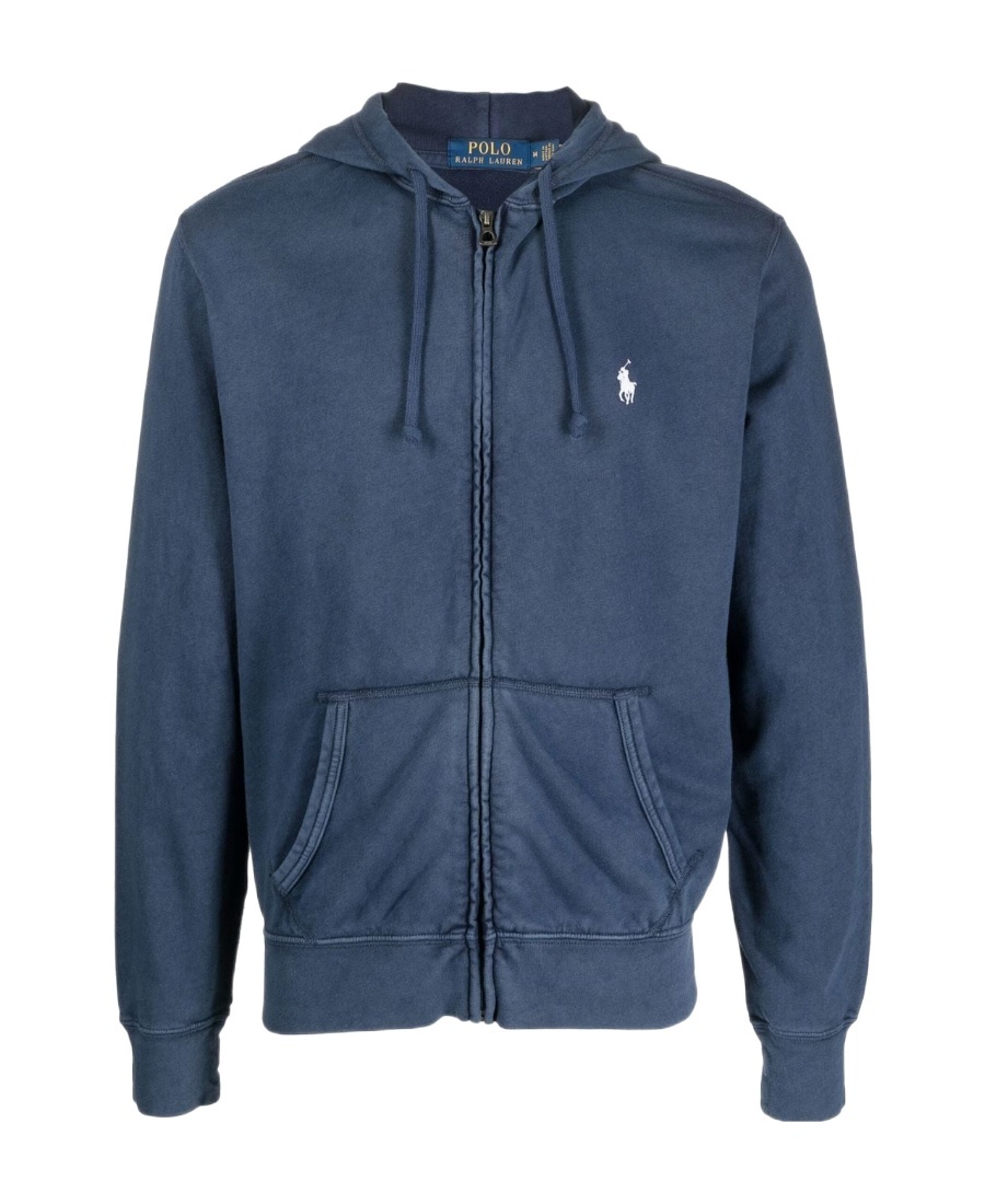 POLO RALPH LAUREN LOGO-EMBROIDERED ZIP-UP DRAWSTRING HOODIE 