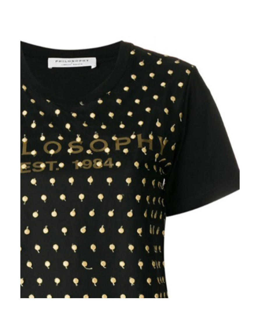 Philosophy Di Lorenzo Serafini Lace Short-sleeved T-shirt In Black