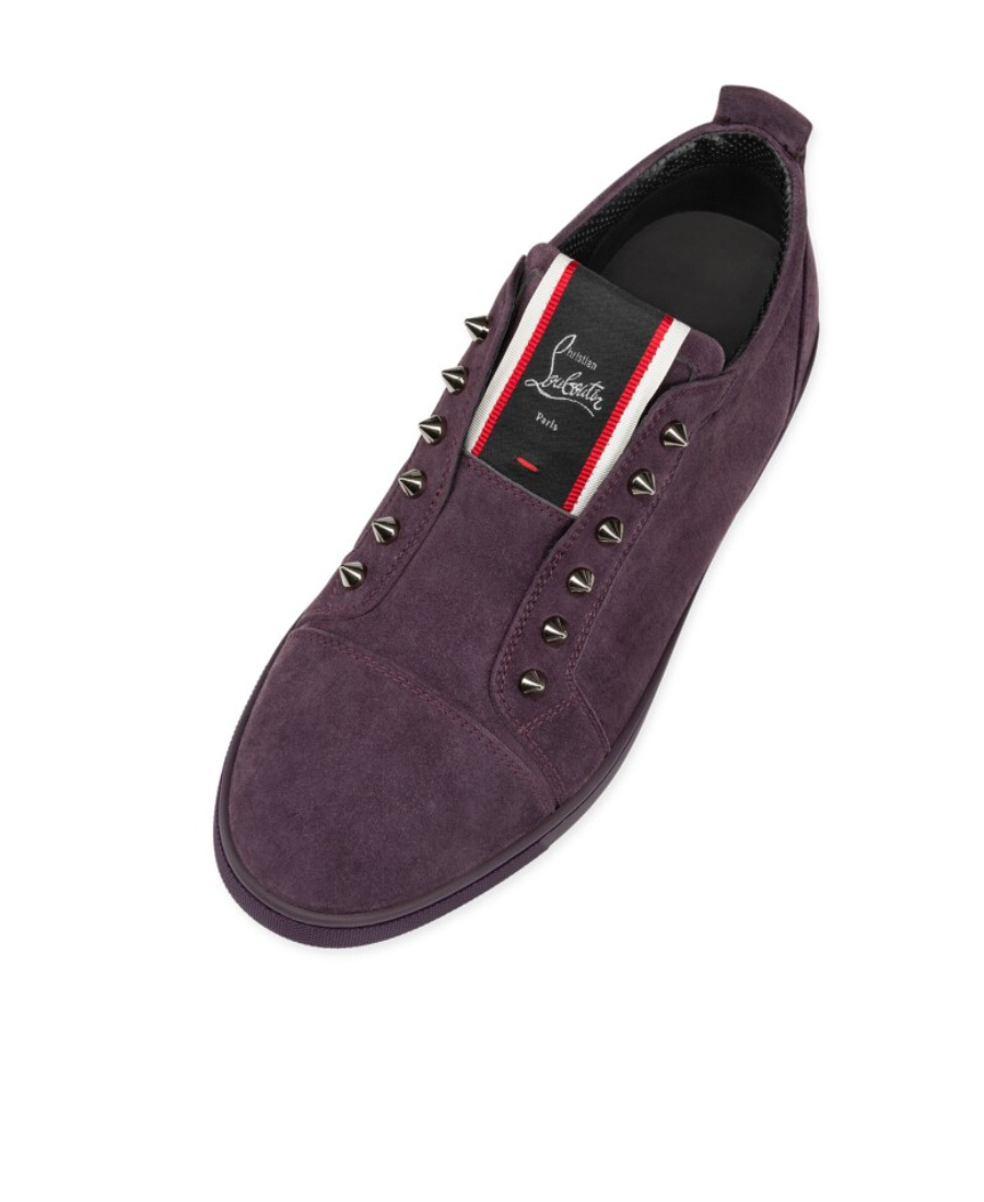 Christian Louboutin Logo-patch Leather Sneakers In Black