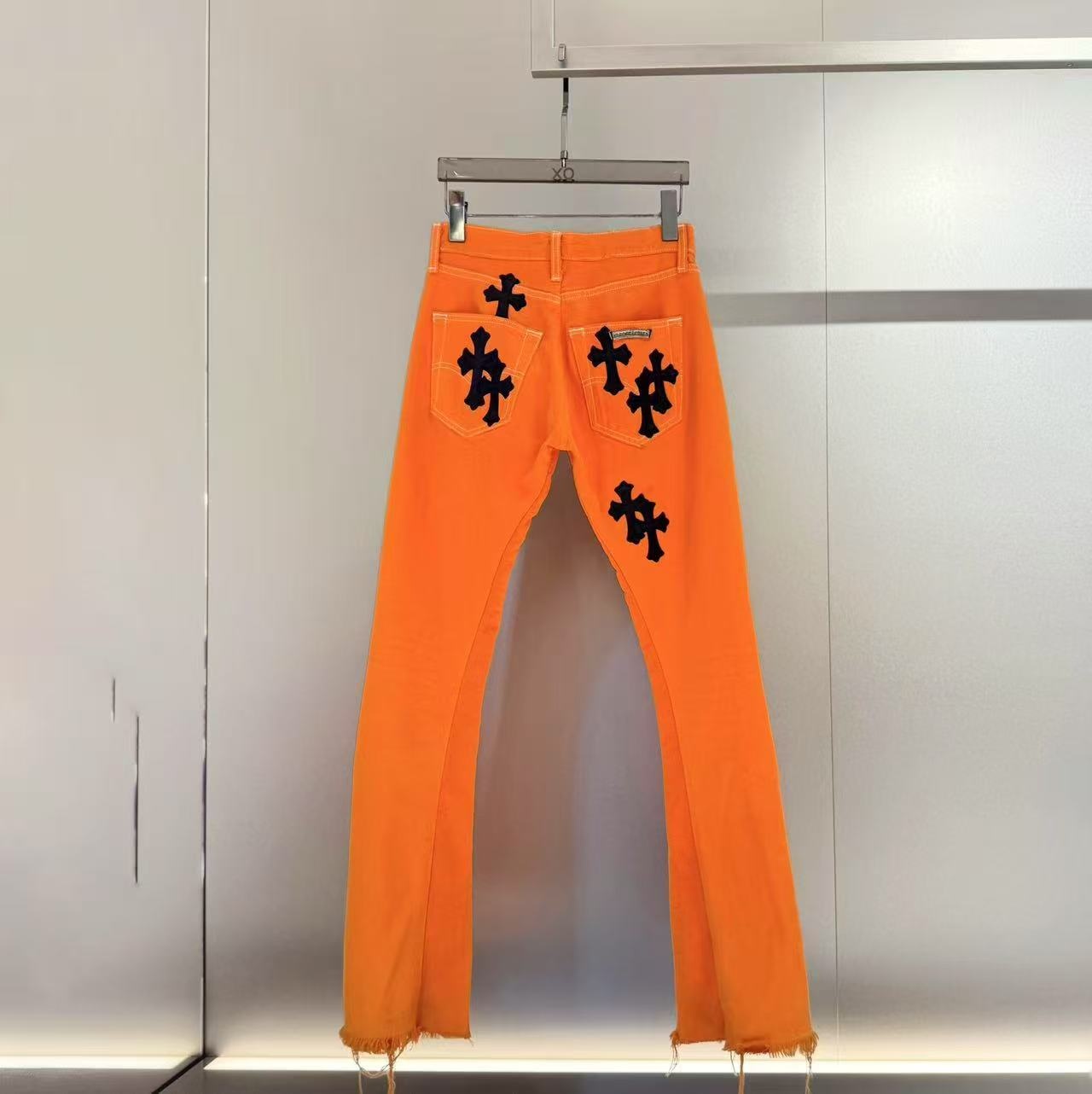 Chrome Hearts Jeans With Belt Loops In Orange