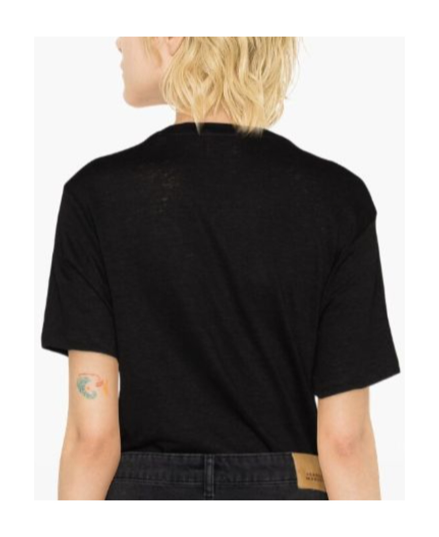 Isabel Marant Étoile Isabel Marant Etoile Black Linen Zewel T-shirt In Black