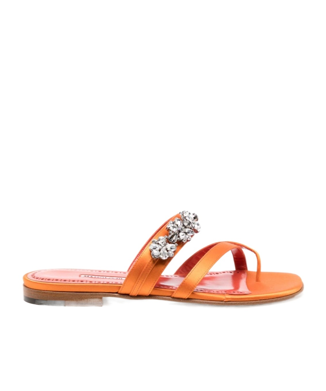 Manolo Blahnik Susa Crossover Straps Sandals In Orange