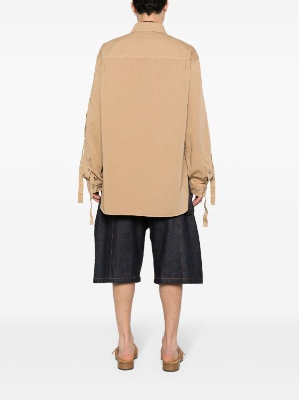 Dries Van Noten Long Sleeve Shirt Jacket In Nude