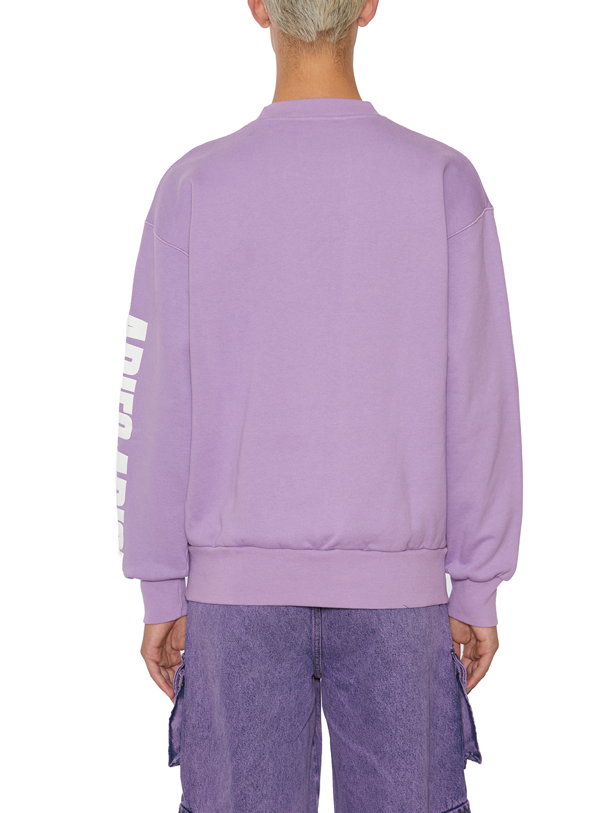 Aries Logo-print Long-sleeve Sweatshirt In Purple