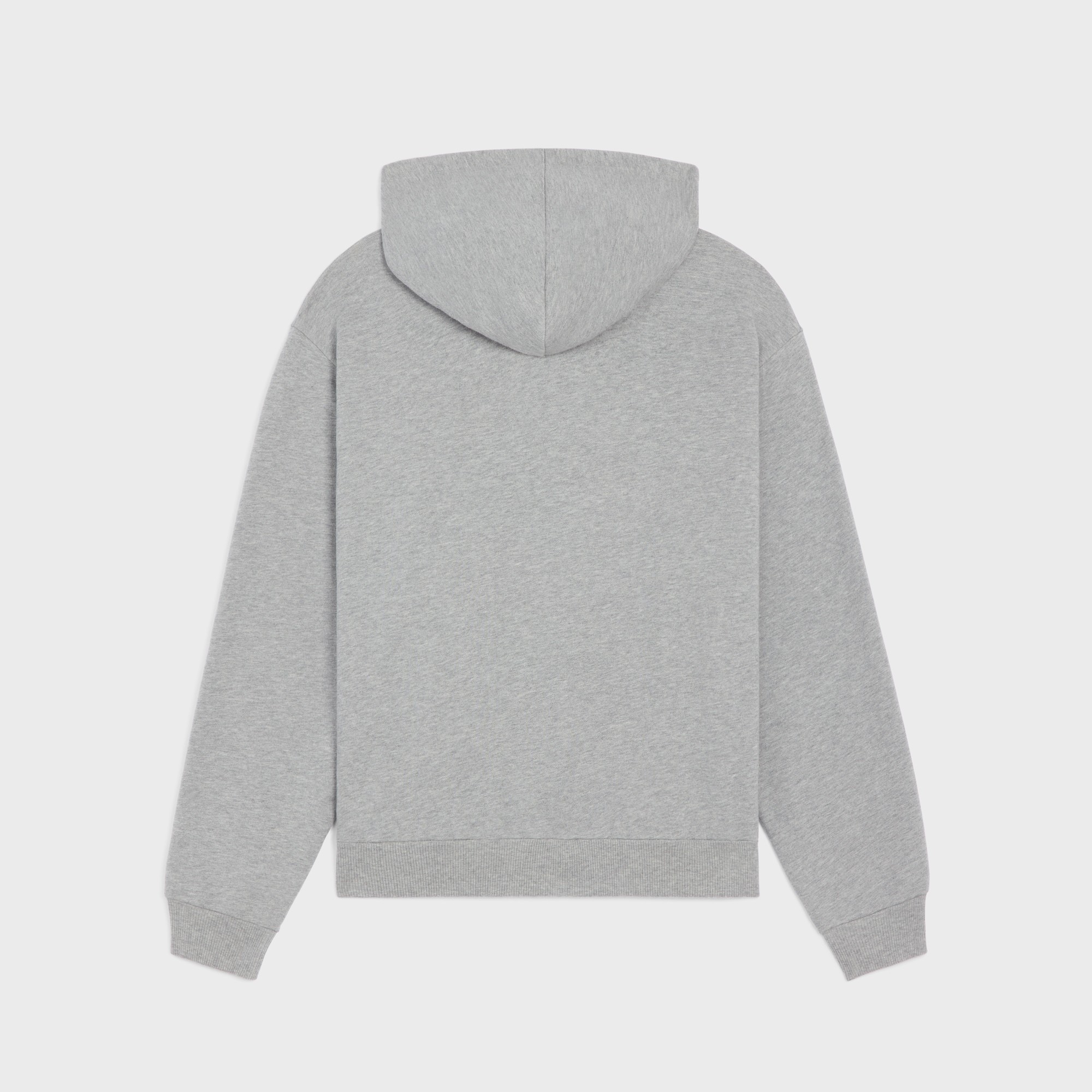Celine Loose Zip Up Hoodie In Cotton Fleece In Gray