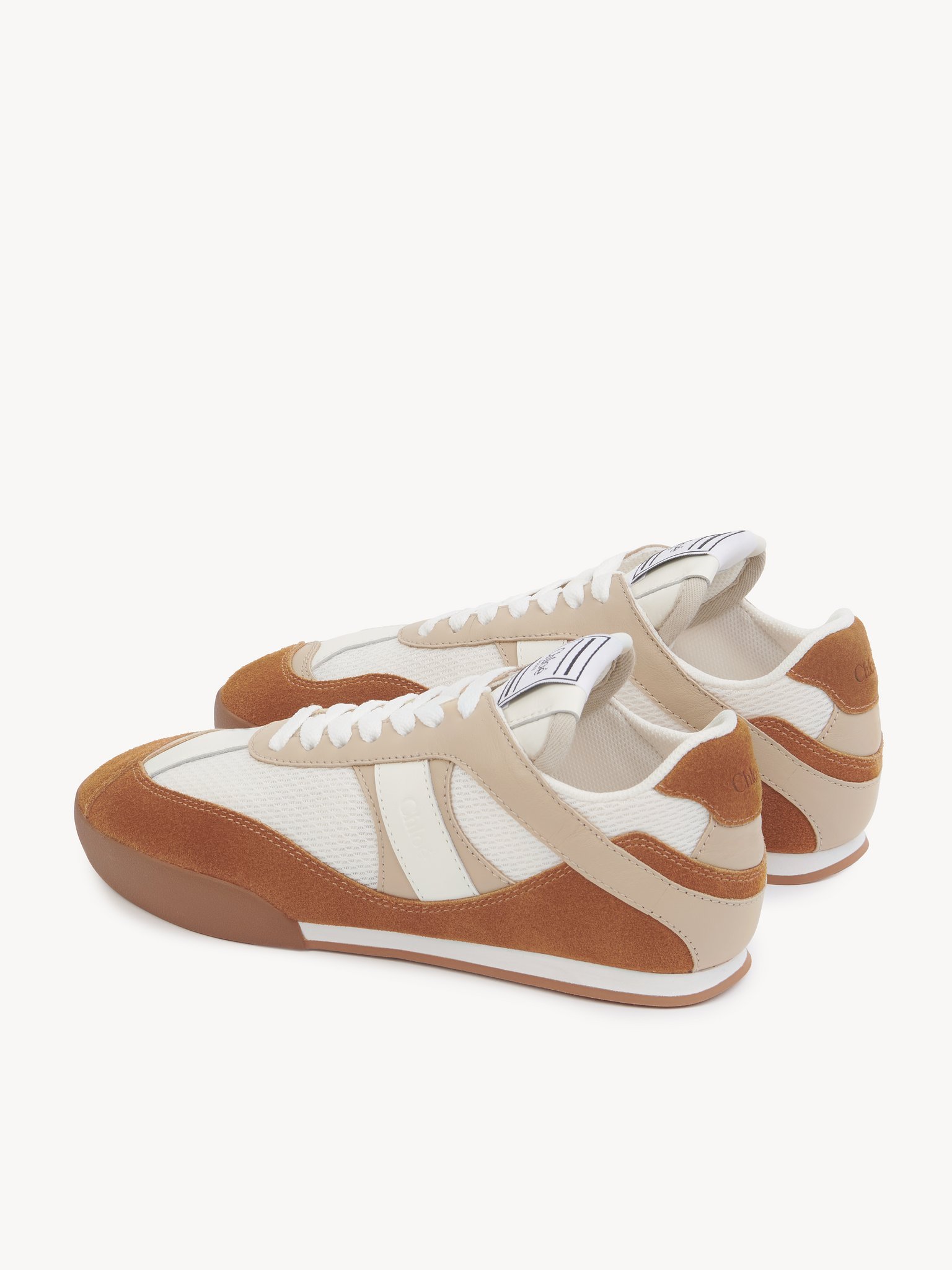 Chloé Lace-up Footwear Featuring Contrast Panels In Brown