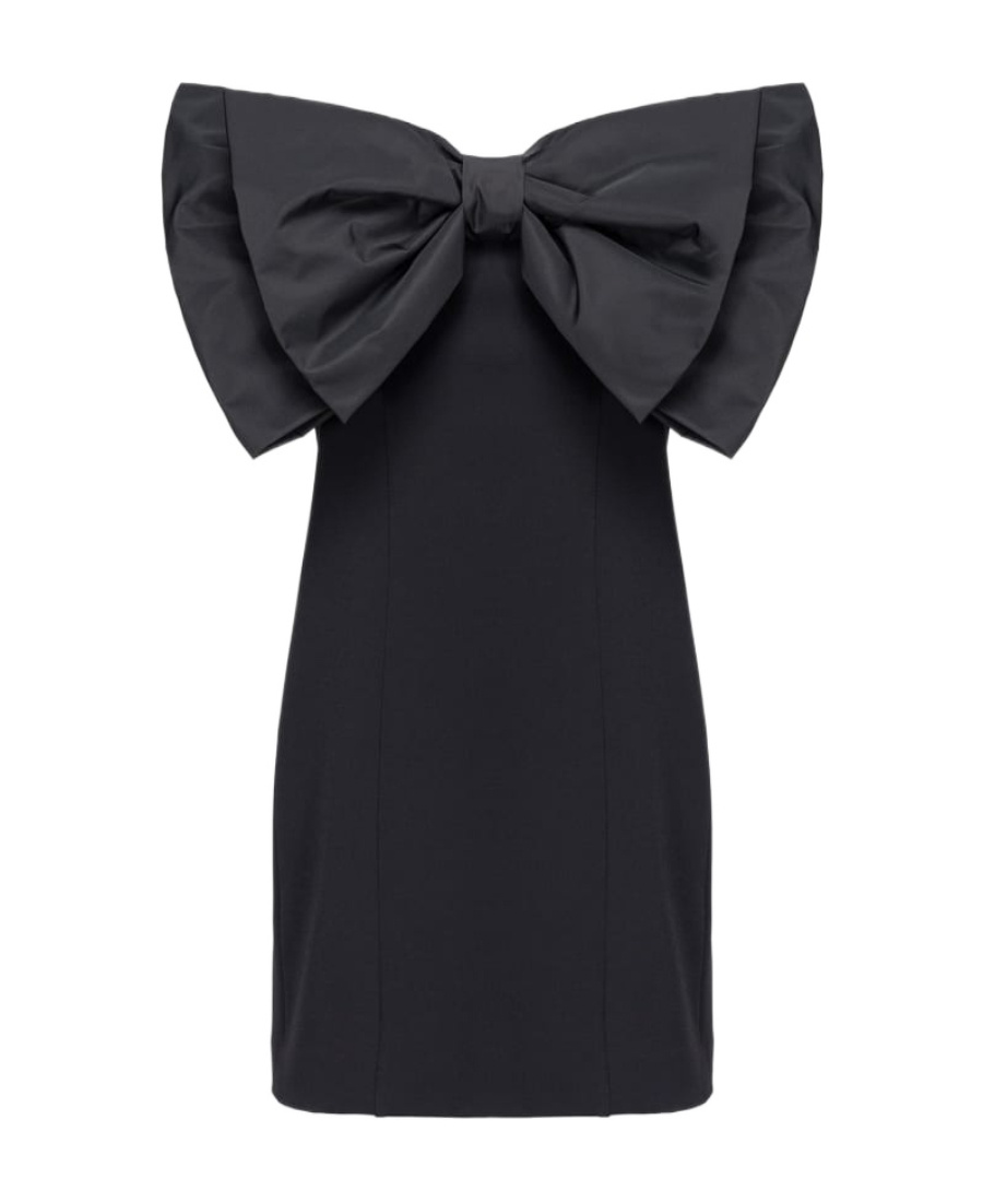 Pinko Bow-detail Strapless Minidress In Black