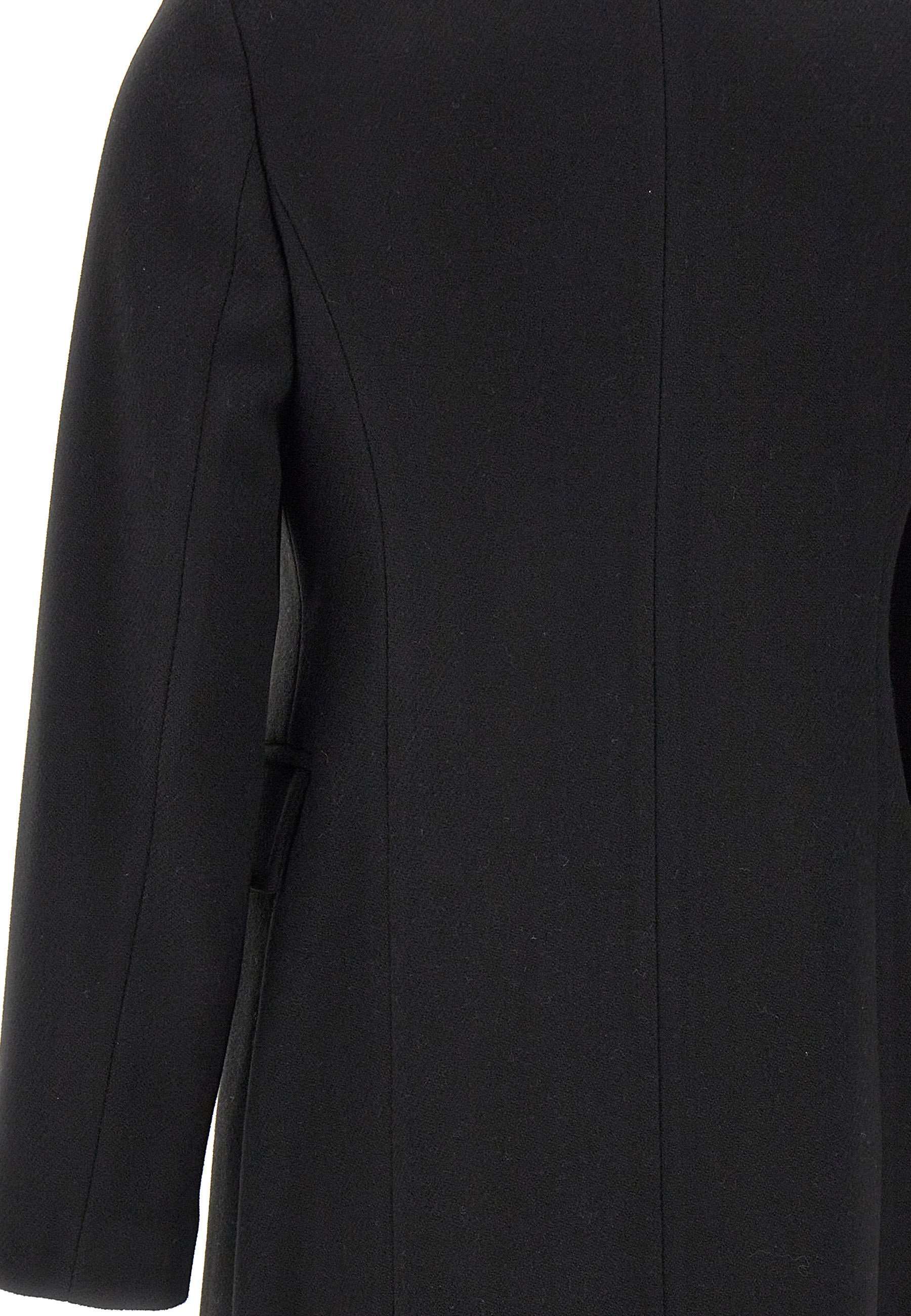 Kaos Single-breasted Flap-pocket Coat In Black