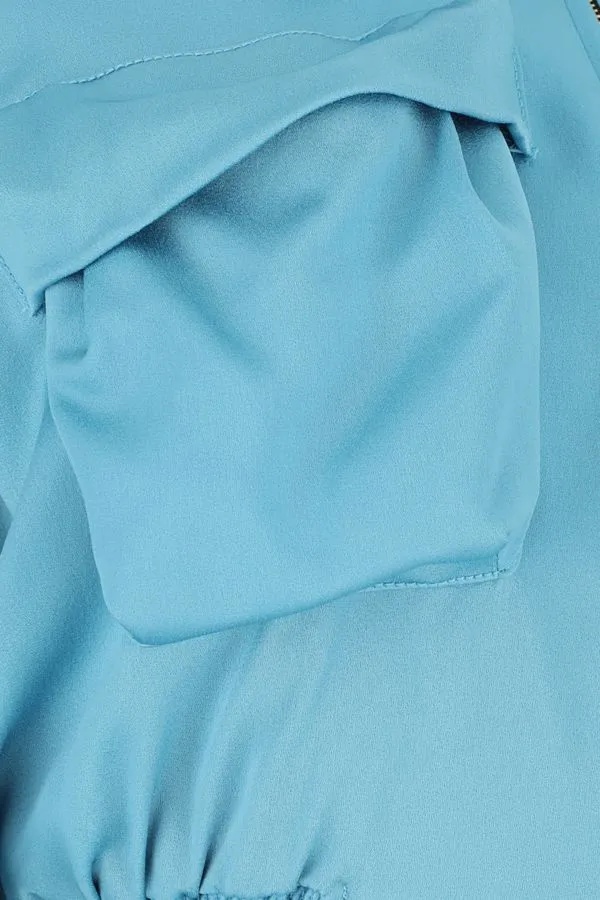Blumarine Logo Casual Jacket In Blue