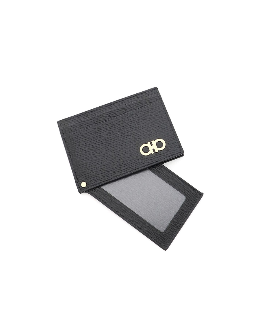 Ferragamo Logo Card Bag In Black
