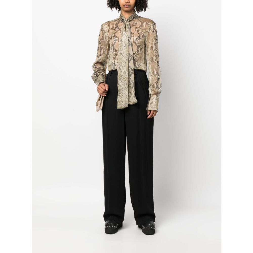 Stella Mccartney Python-print Silk Shirt In Nude