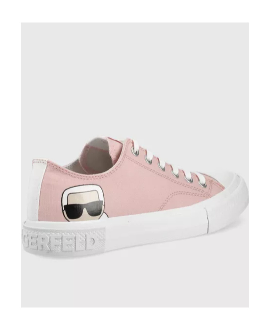 Shop Karl Lagerfeld Logo Printing With Low-top Casual Sneakers In White